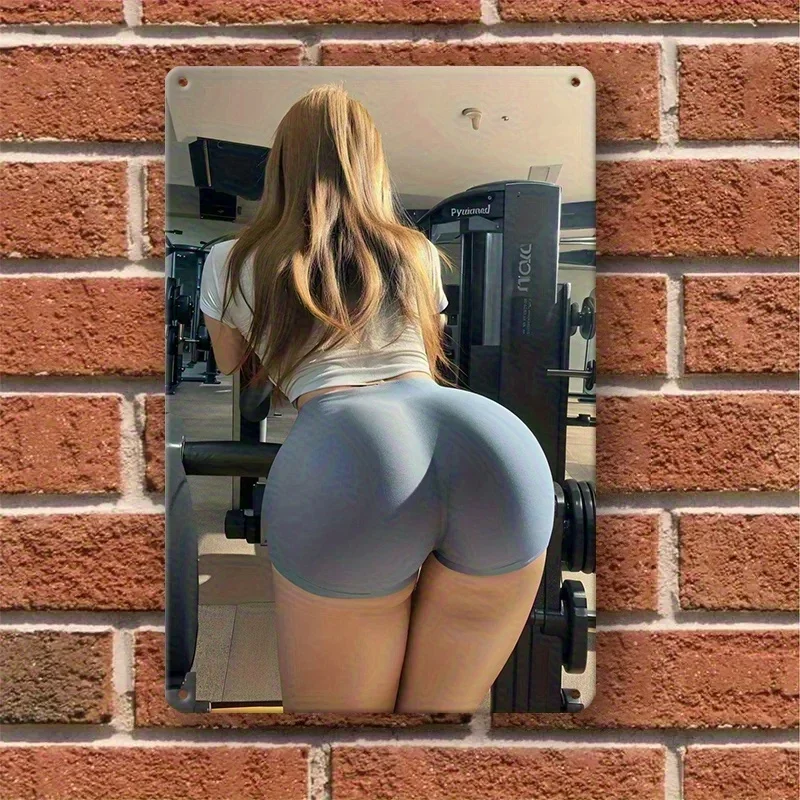 Home Gym Installation - Vintage Butt Metal Wall Art, Rustic