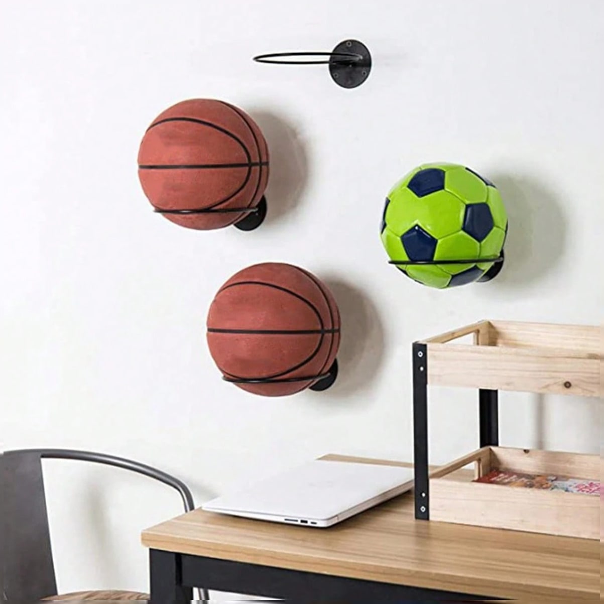 Home Gym Installation - Space Saving Wall Mounted Basketball Display
