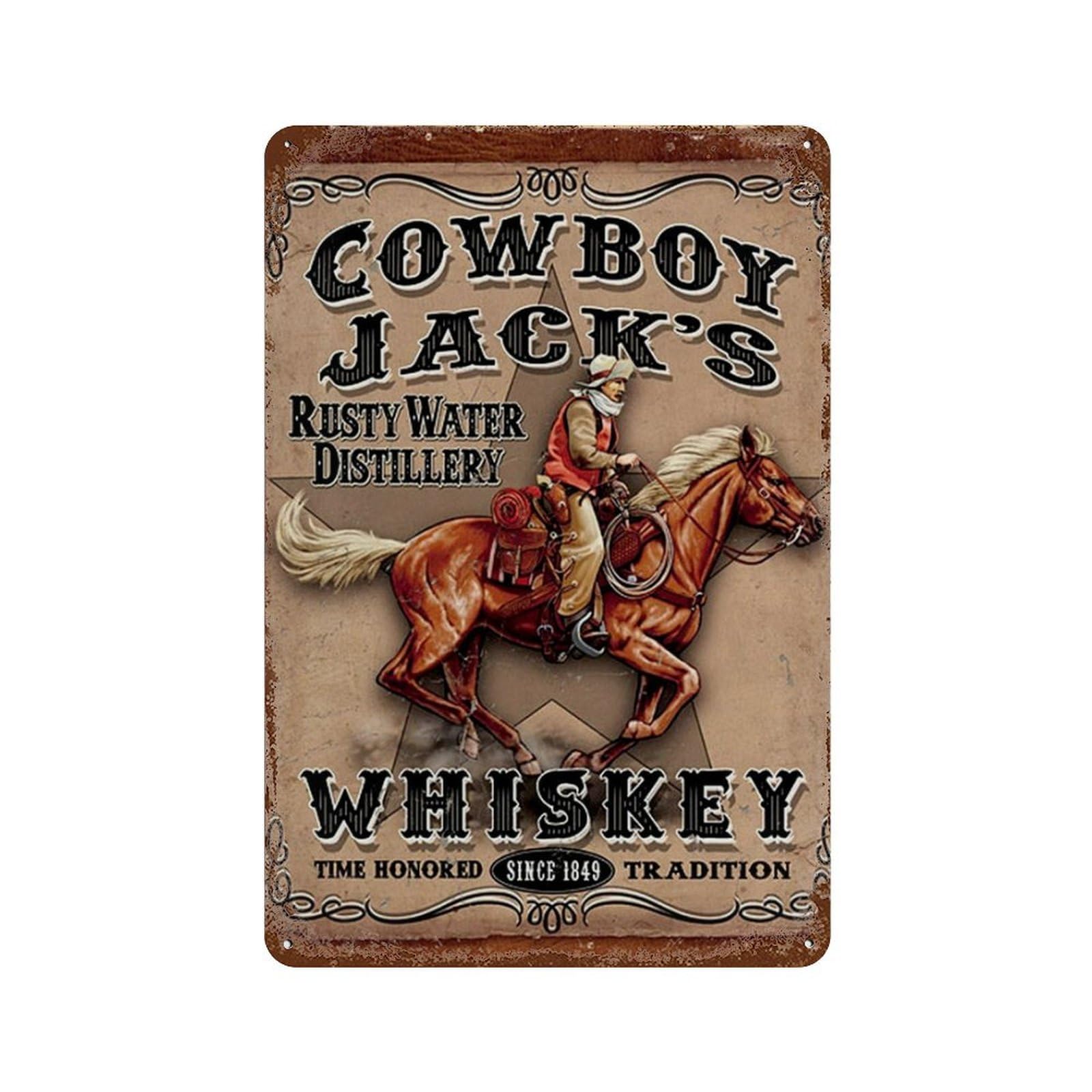 Vintage Tin Sign Cowboy Jack;S - Home Gym Living Room Ideas review and price