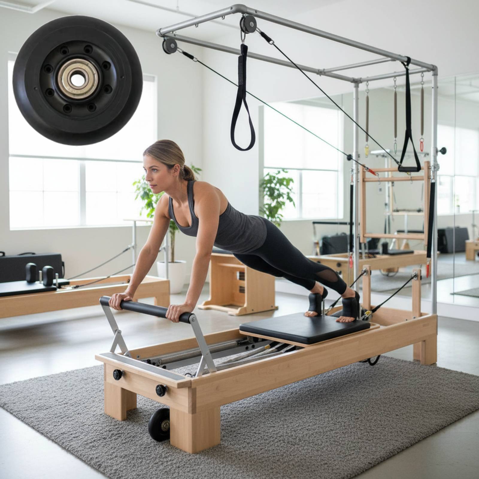 Pilates Reformer Wheel Black W - Home Gym Installation review and price