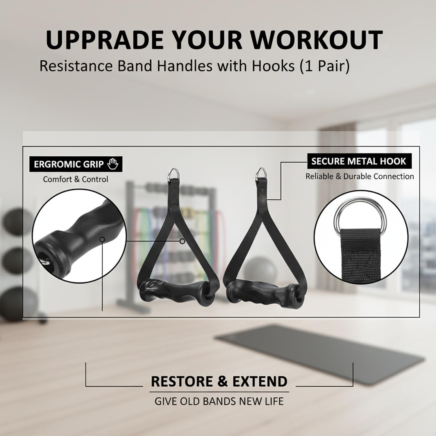 1Pair Ergonomic Exercise Handl - Cable Pulley System review and price